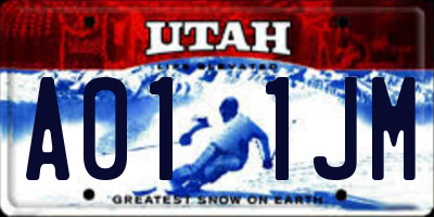 UT license plate A011JM