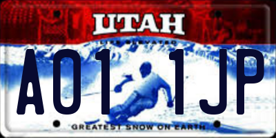 UT license plate A011JP