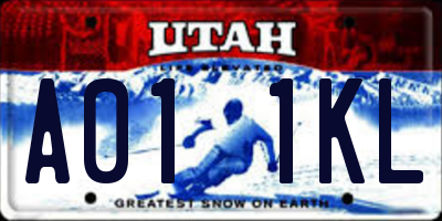 UT license plate A011KL