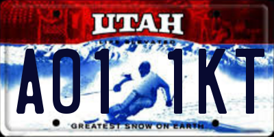 UT license plate A011KT