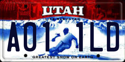 UT license plate A011LD