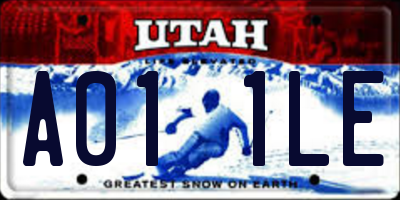 UT license plate A011LE