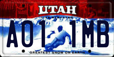 UT license plate A011MB