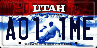 UT license plate A011ME