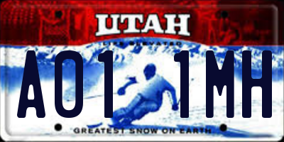 UT license plate A011MH