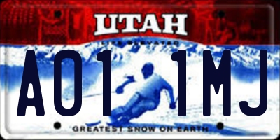 UT license plate A011MJ