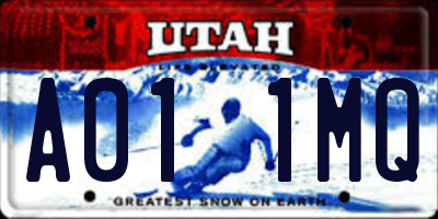 UT license plate A011MQ