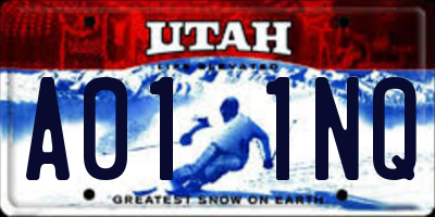 UT license plate A011NQ