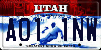 UT license plate A011NW