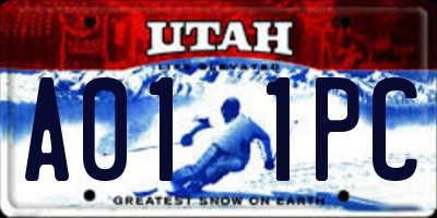 UT license plate A011PC