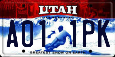 UT license plate A011PK