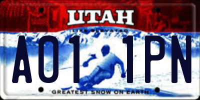 UT license plate A011PN