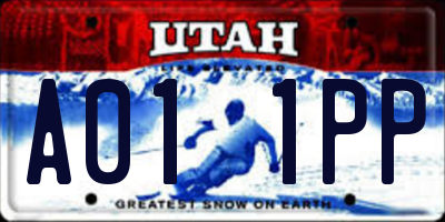 UT license plate A011PP