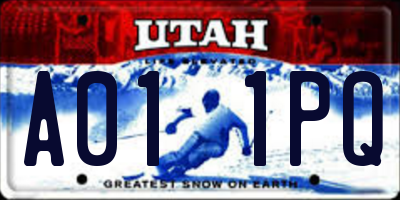 UT license plate A011PQ