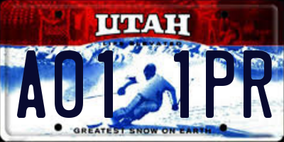 UT license plate A011PR