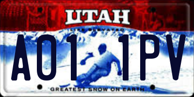 UT license plate A011PV