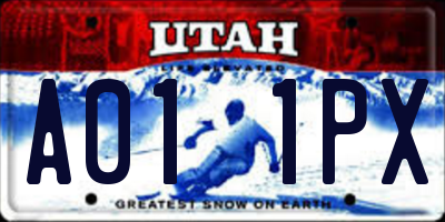 UT license plate A011PX
