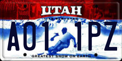 UT license plate A011PZ