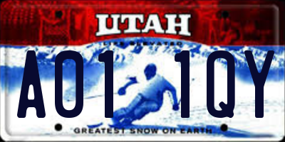 UT license plate A011QY