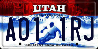 UT license plate A011RJ