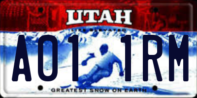 UT license plate A011RM