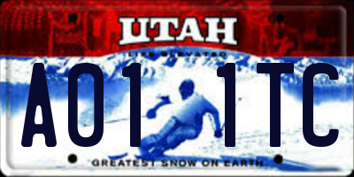 UT license plate A011TC