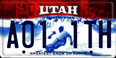 UT license plate A011TH