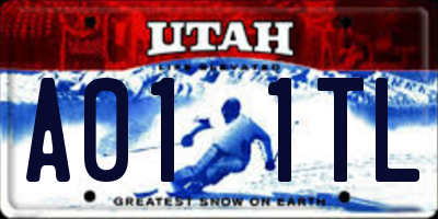 UT license plate A011TL