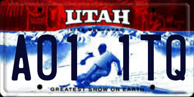 UT license plate A011TQ