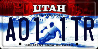 UT license plate A011TR