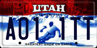 UT license plate A011TT