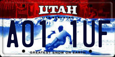 UT license plate A011UF