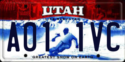 UT license plate A011VC