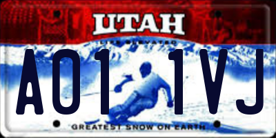 UT license plate A011VJ