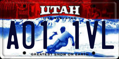 UT license plate A011VL