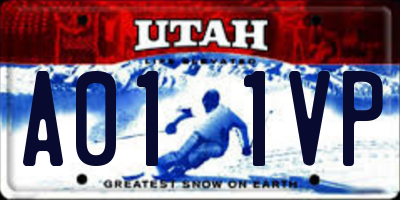 UT license plate A011VP