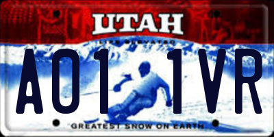 UT license plate A011VR