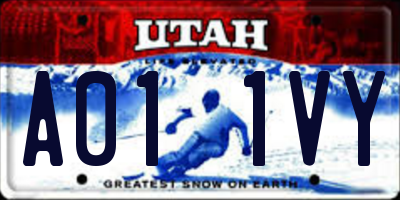 UT license plate A011VY