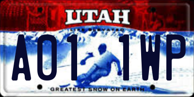 UT license plate A011WP