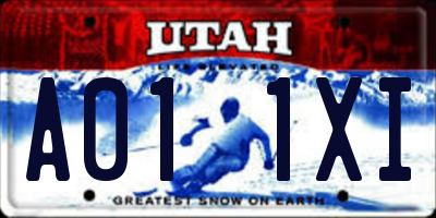 UT license plate A011XI