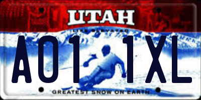 UT license plate A011XL