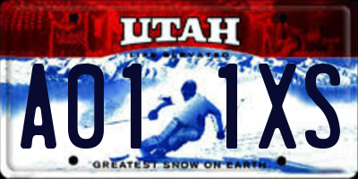 UT license plate A011XS