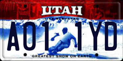 UT license plate A011YD