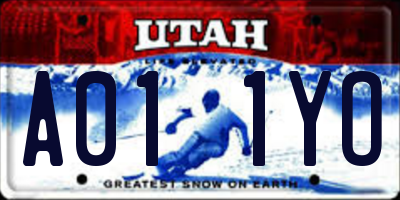 UT license plate A011YO