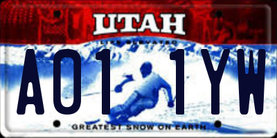 UT license plate A011YW