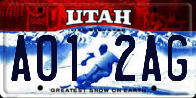 UT license plate A012AG