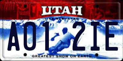 UT license plate A012IE