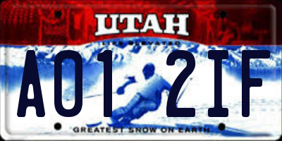 UT license plate A012IF