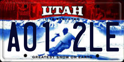 UT license plate A012LE