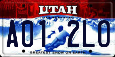 UT license plate A012LO